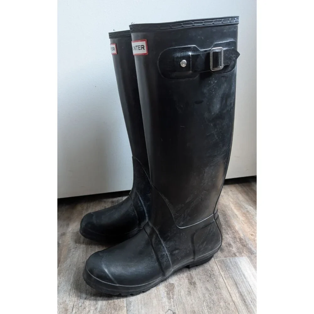 Hunter W23499 Hunter Original Tall Rain Boot Black Women's Size 9 Water Proof